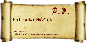 Palicska Márk névjegykártya