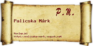 Palicska Márk névjegykártya